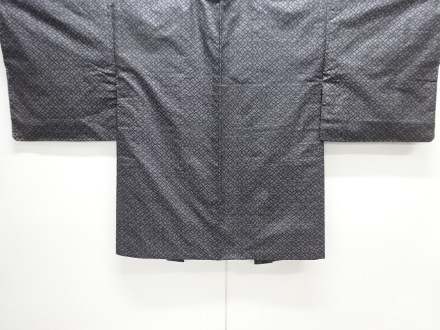 JAPANESE KIMONO / HAORI COAT / DORO OSHIMA TSUMUGI (5 maruki) / WOVEN SHIPPO 